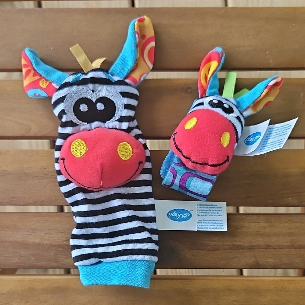 Playgro Zebra Infant Rattle Set